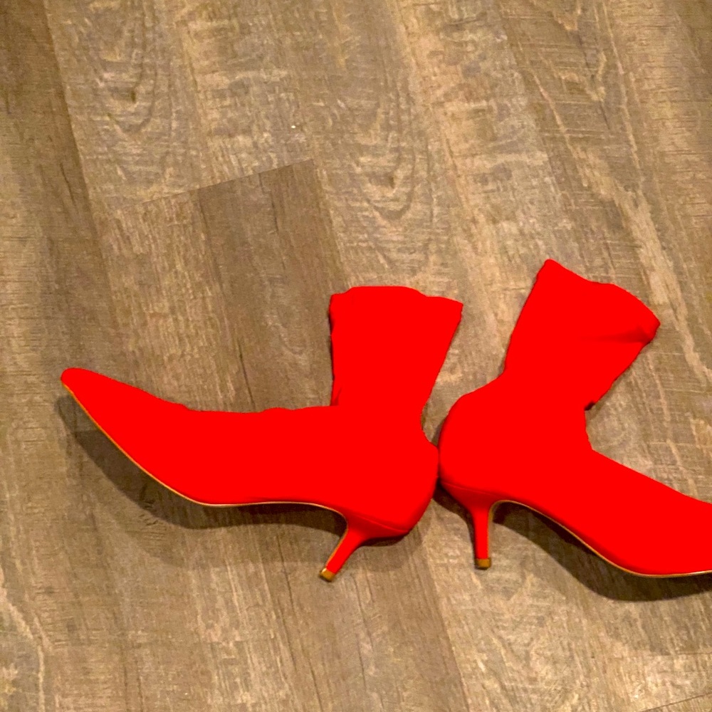 Unique find gently worn red stocking booties
